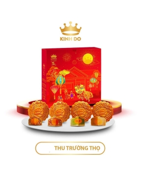 Bánh Trung Thu Kinh Đô Hộp 4 Bánh ( Kèm Túi Giấy )